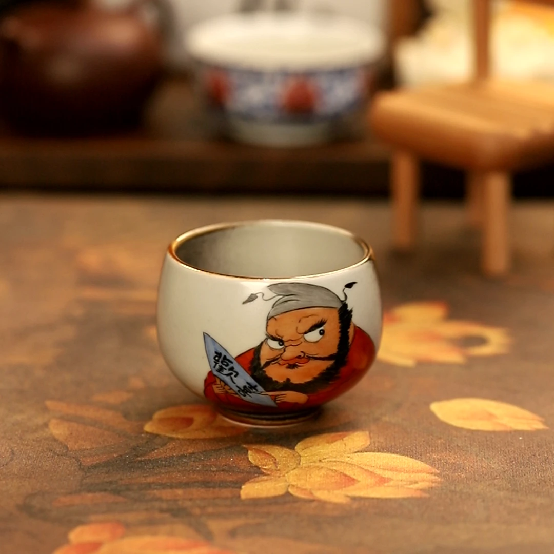 Q0510/陶瓷欢喜钟馗主人杯