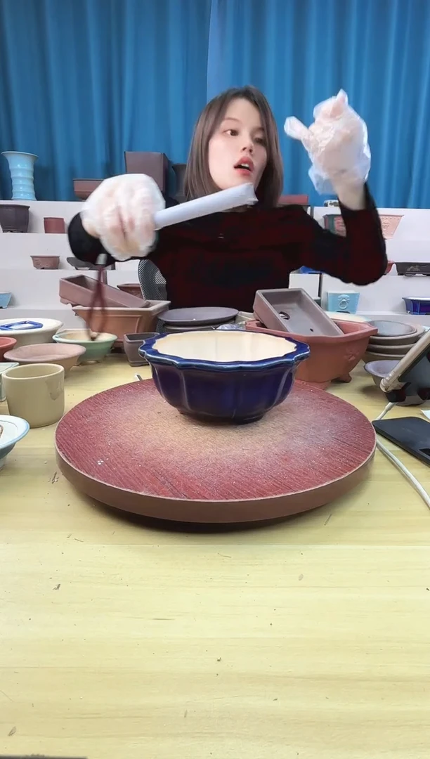 紫砂花盆浅草紫砂花盆微瑕