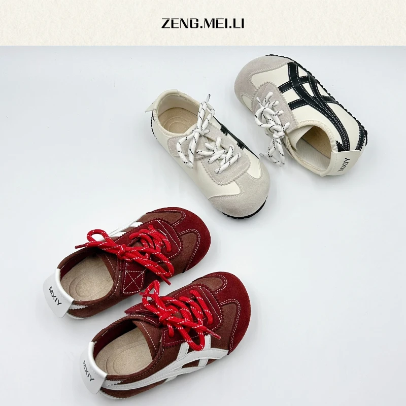 ZML 真皮女童阿甘鞋轻便2025跑步鞋软底百搭上学幼儿园休闲鞋百搭