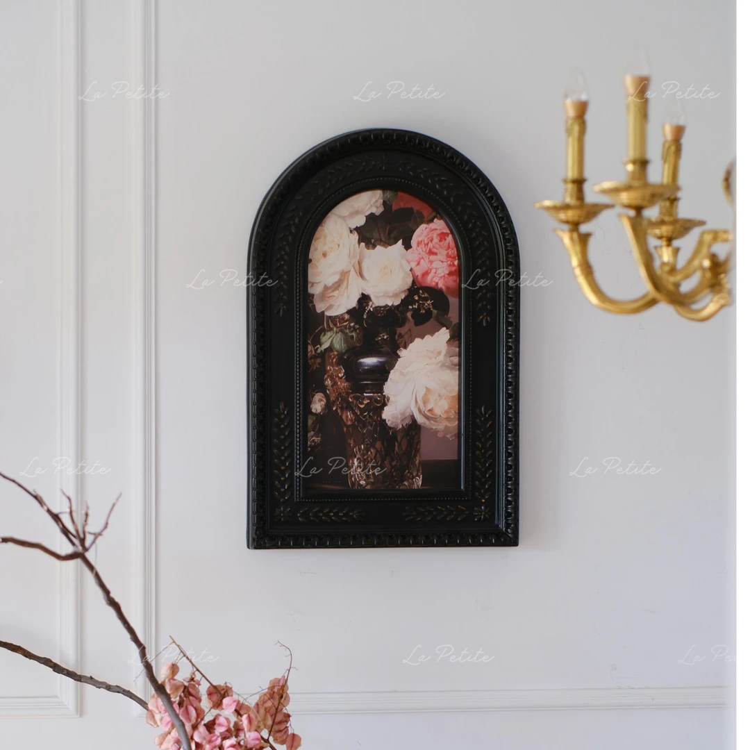 悦澜居高级中古法式复古大方高级简约客厅卧室书房玄关黑色拱形画