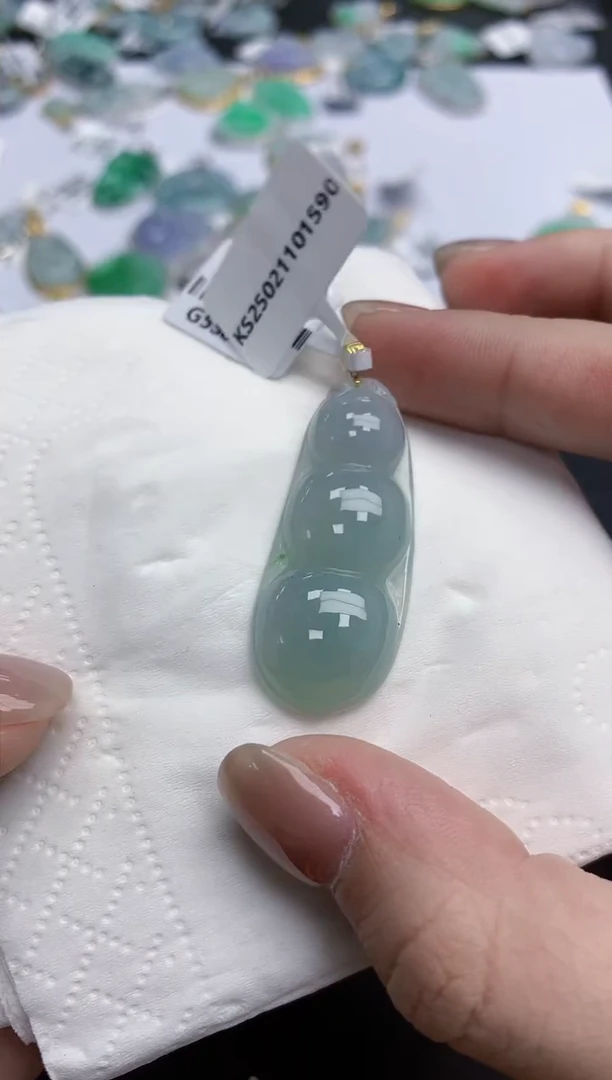 【闪购商品】翡翠颈饰18K金镶嵌天然缅甸翡翠A货