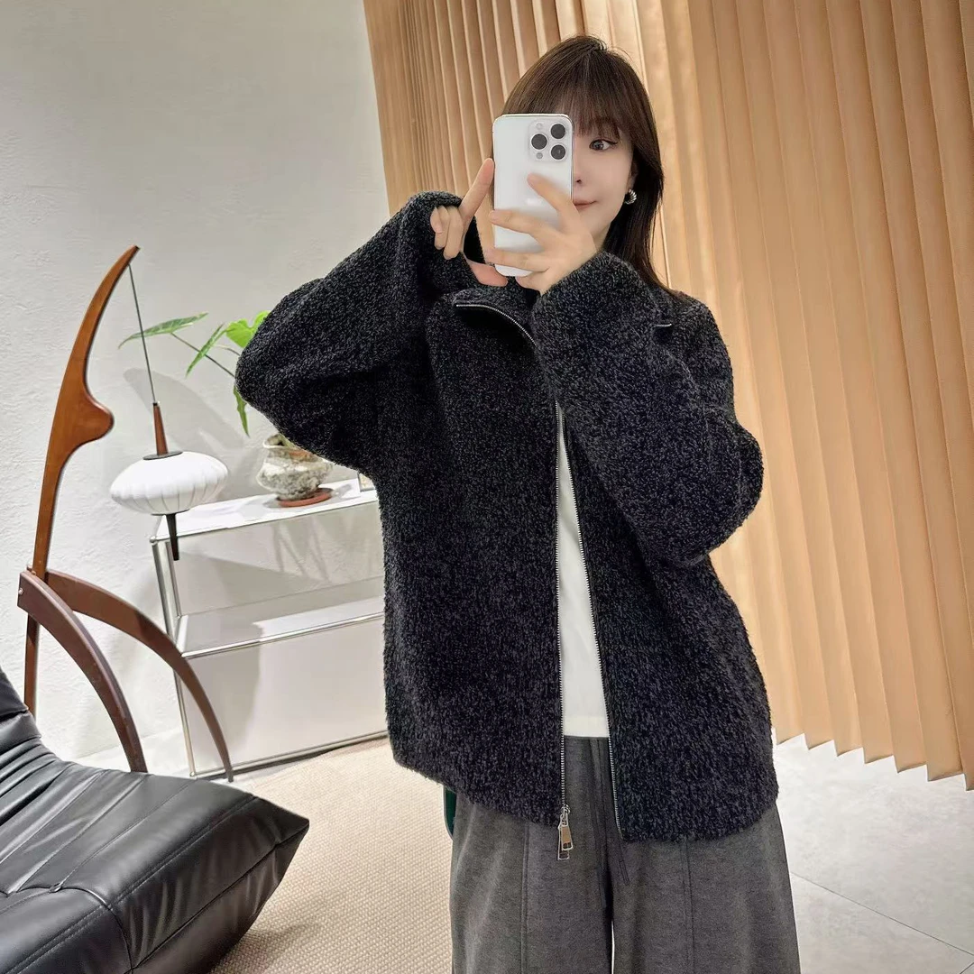 【褚培培自制】CHUPEIPEI/秋冬100%羊毛混色森系气质减龄针织开衫女