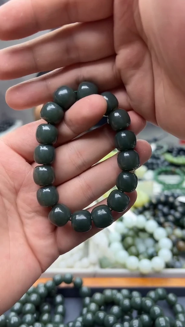 手串未镶嵌和田玉纯天然新疆且末蓝14