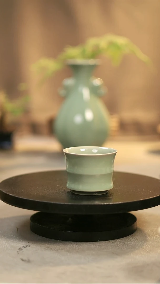 杯子瓷开*原产地原矿釉 竹节杯 微瑕