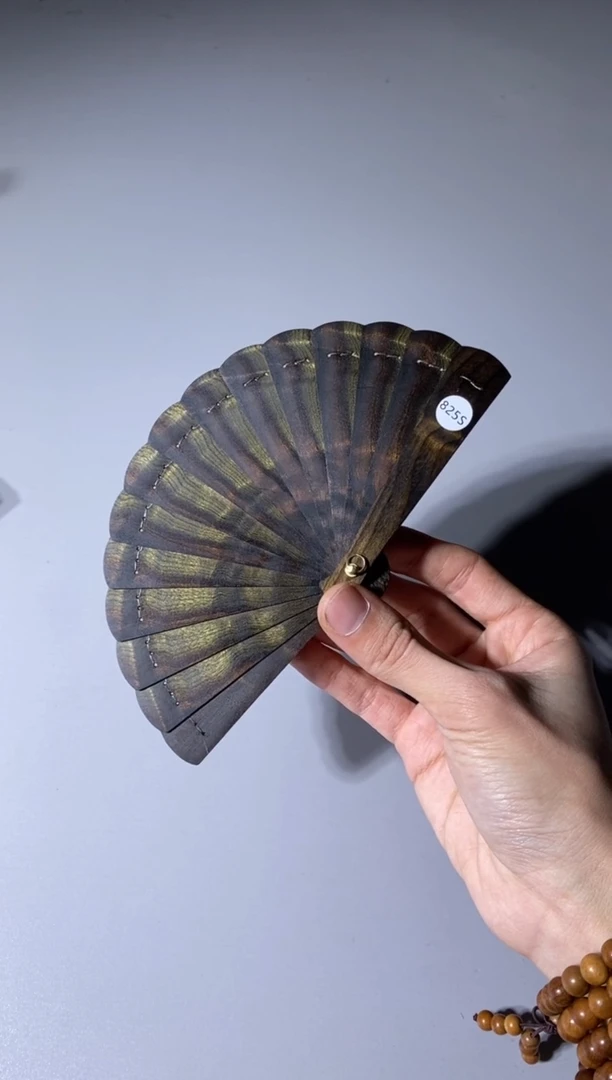 【闪购商品】金丝楠木雕825号10cm阴沉金丝楠迷你扇