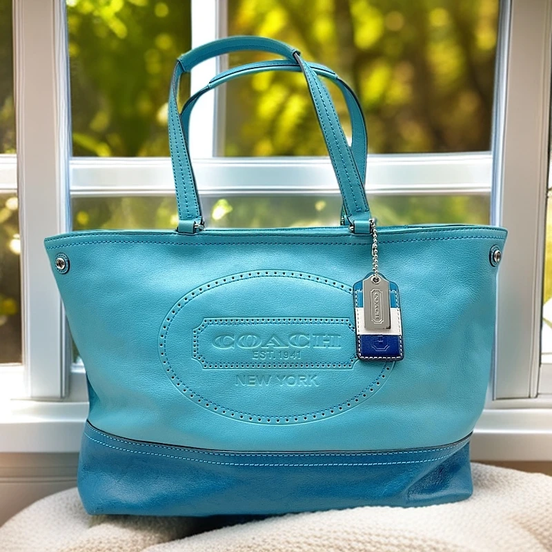 95新 COACH/蔻驰 蓝色单肩包 1186 1220