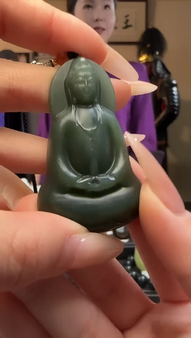 【闪购商品】和田玉且末蓝观音未镶嵌吊坠（多样性发货）