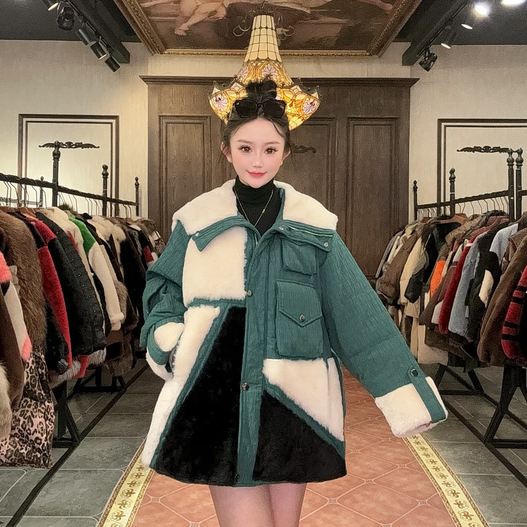 【DCP•Flagship store】85068-E 2025新款时尚皮毛一体鹅绒外套