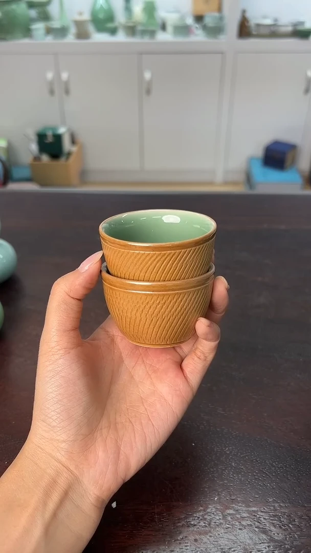 龙泉云间青瓷小米茶器