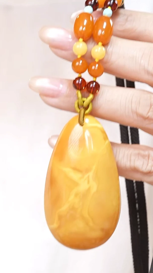 蜜蜡颈饰未镶嵌7439天然蜜蜡珠宝奇石云端妖孽石膏蜡全部保真