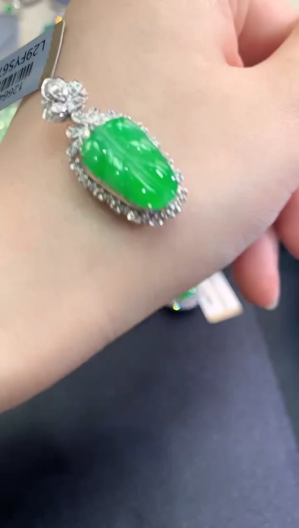 【闪购商品】翡翠颈饰18K金镶嵌C7