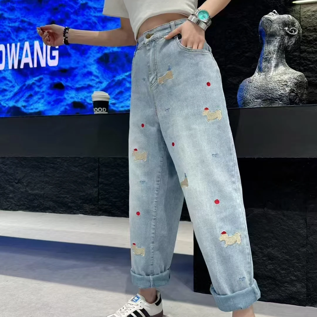 春款8988水洗牛仔腊肠狗老爹裤