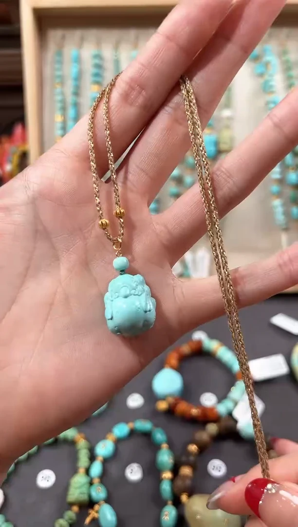 【闪购商品】绿松石颈饰18K金镶嵌绿松石项链