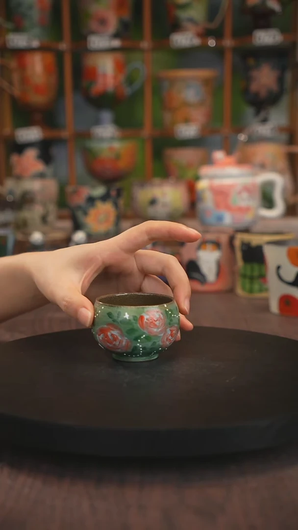 紫砂油画手绘釉下彩