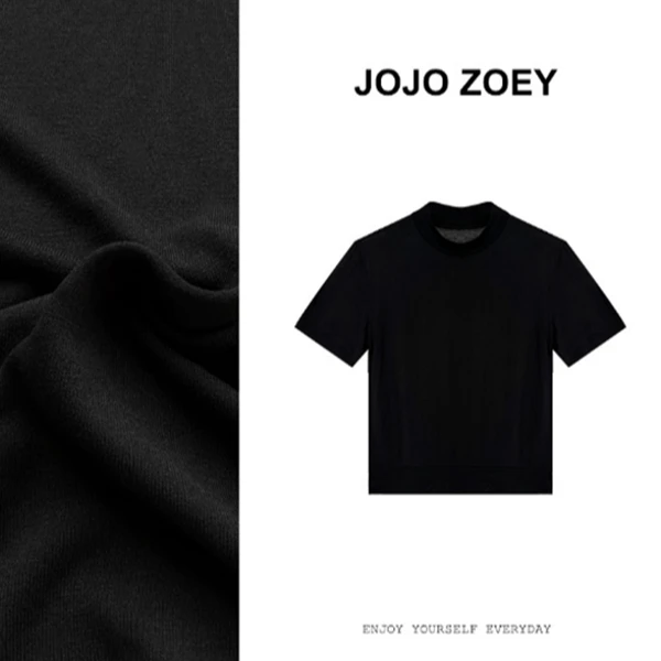 JOJO ZOEY【清仓NO退换】半高领短袖内搭t恤女dx-3909