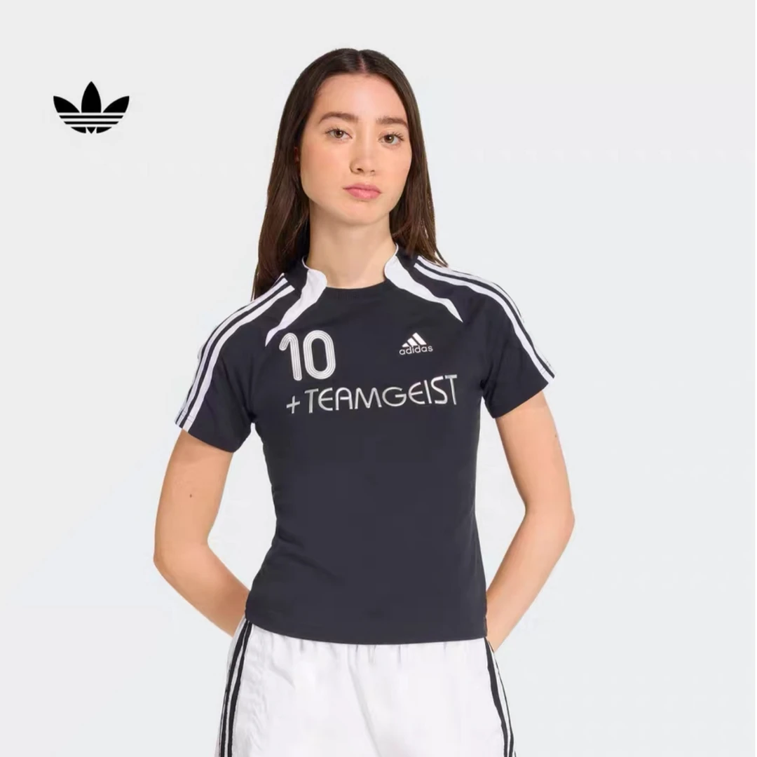 adidas 足球风运动修身短袖球衣 KE9812