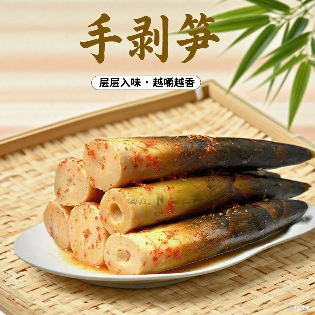 佛系卖家网红手剥笋开袋即食泡椒酸辣脆笋尖香辣竹笋