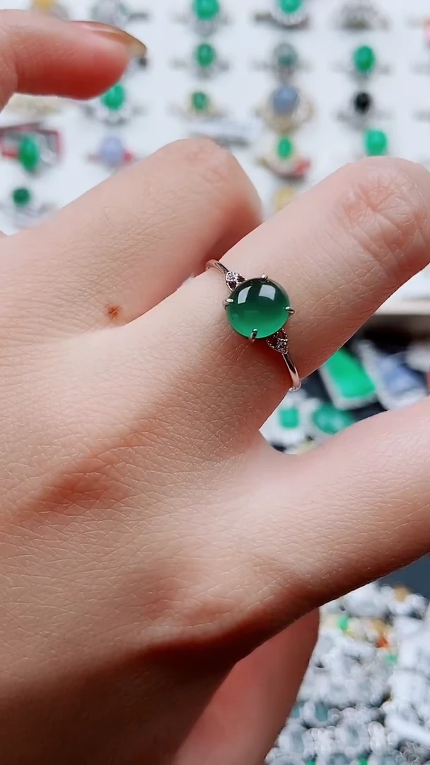 银S925镶嵌戒指翡翠49