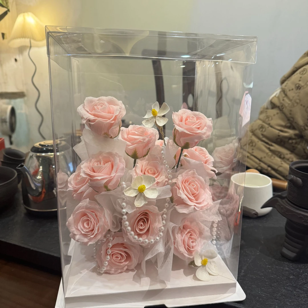 【1帮1】6寸透明方形蛋糕盒鲜花花束包装盒包装材料