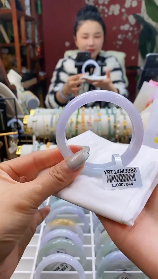 【闪购商品】翡翠手镯未镶嵌126紫底蓝花5758/12.7*8.1