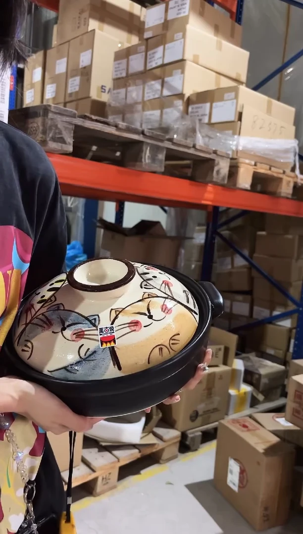 玻璃(D)なごみネコ　9号鍋