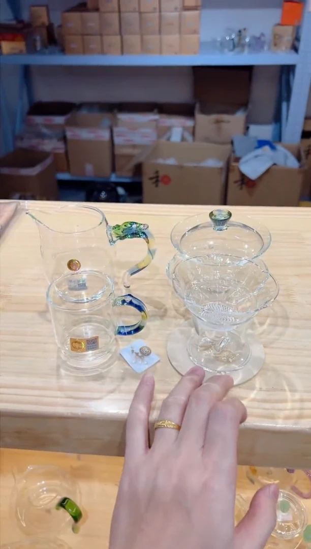 禾器-沁莲盖碗-迷翠+隆宇茶海-迷翠+观山滤网++