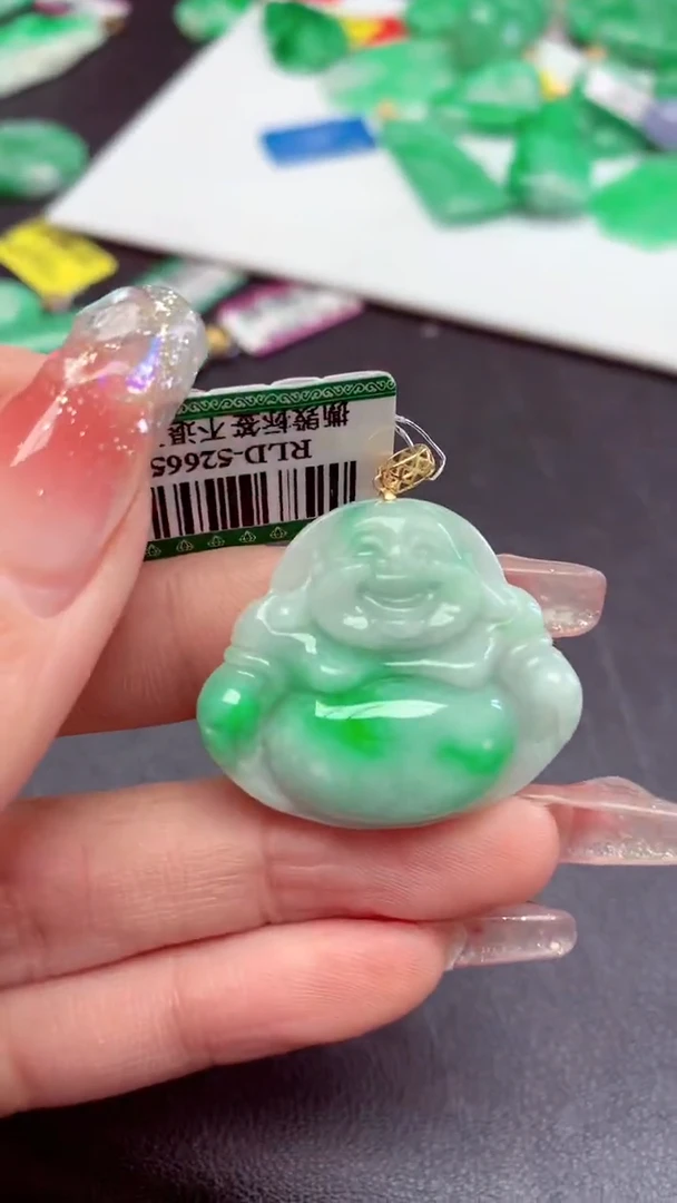 【闪购商品】翡翠颈饰18K金镶嵌挂件