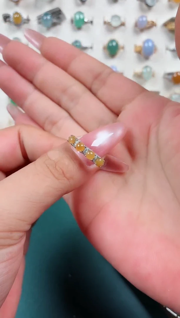 银S925镶嵌戒指翡翠.