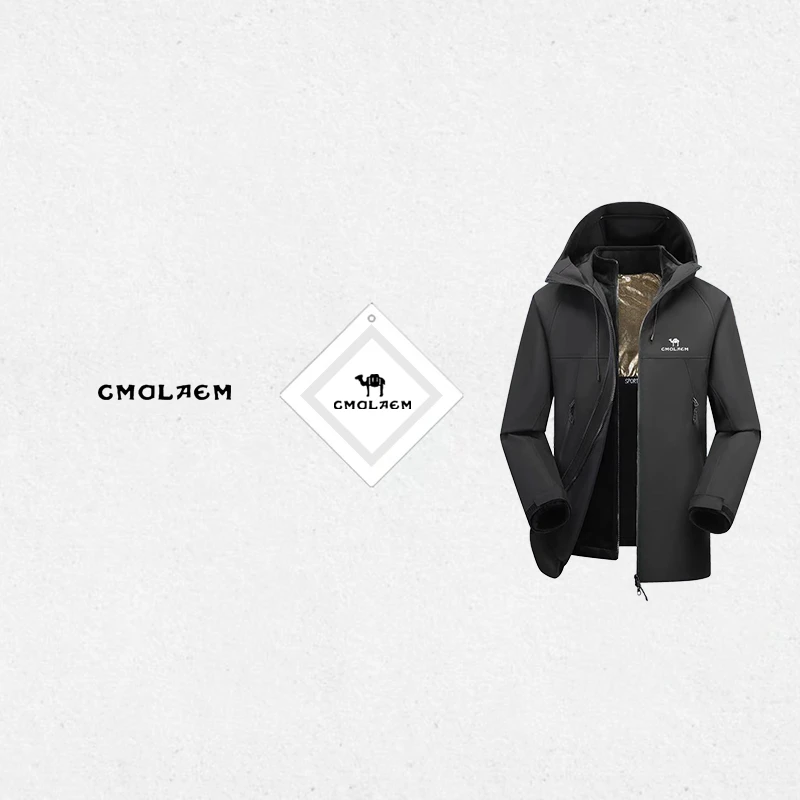 CMDLAEM新款保暖冲锋衣外套秋冬季户外三合一防风防水夹克外套男