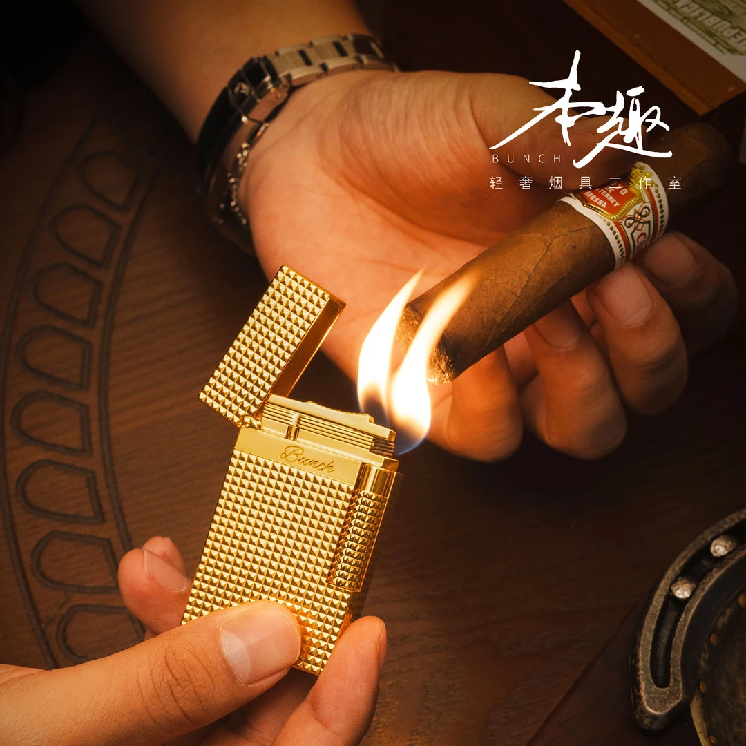 BUNCH【总裁】品牌双焰直冲防风朗声充气雪茄打火金属男生中秋礼物