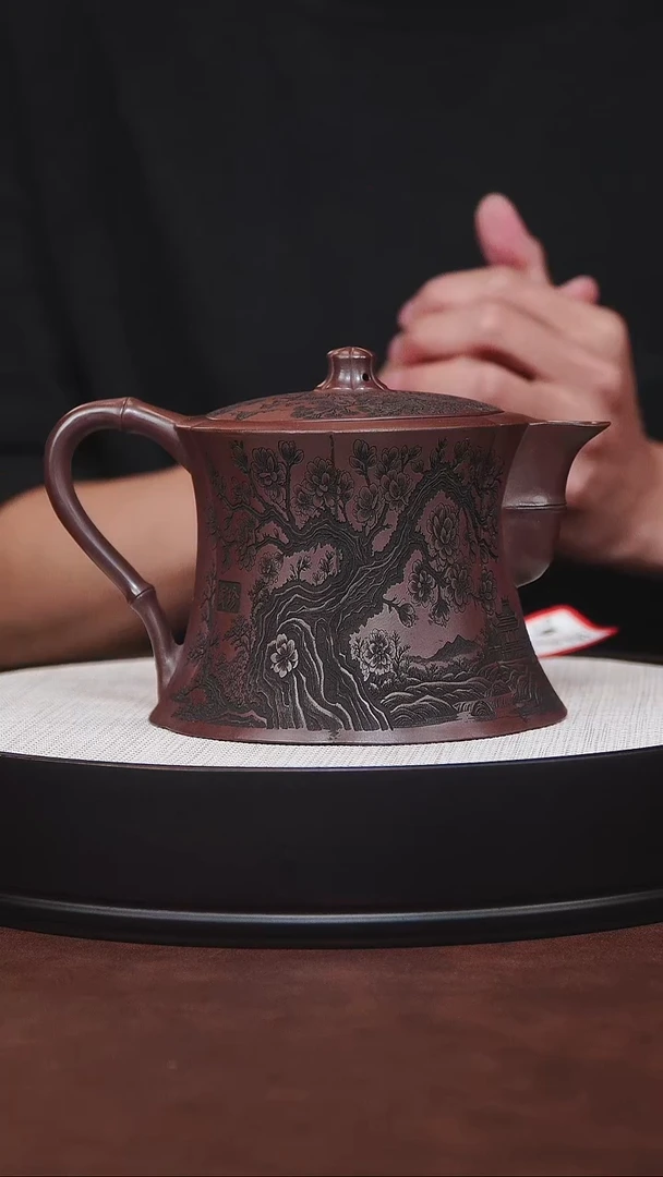茶杯紫砂紫砂宜兴紫砂 筋纹 僧帽 高艳 600cc