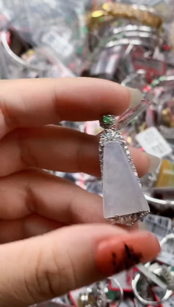 银S925镶嵌戒指翡翠天然A货缅甸翡翠