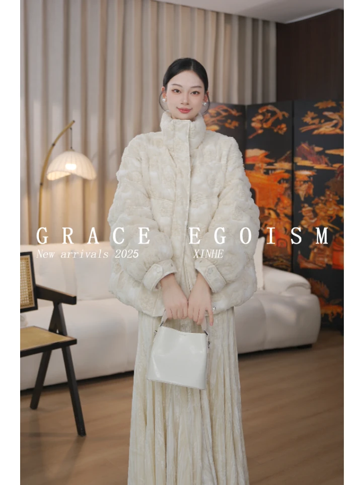 金禾【金禾专属】冬款国风重工立体绣花立领高定款羽绒服3869