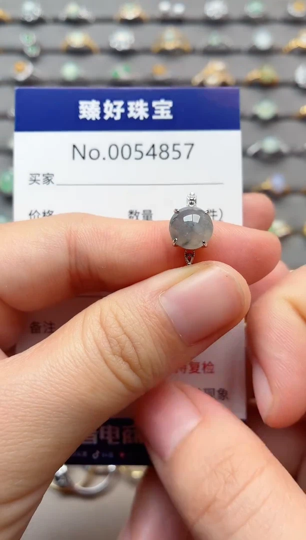 银S925镶嵌戒指翡翠1