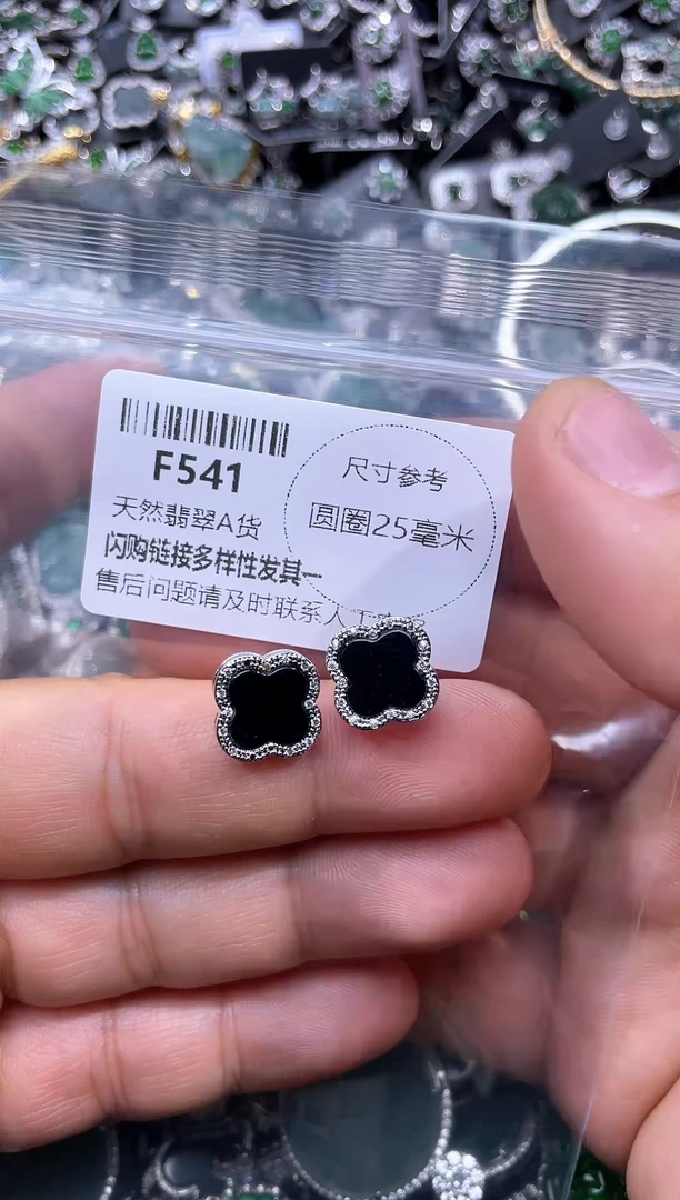 【闪购商品】翡翠颈饰未镶嵌F541耳钉