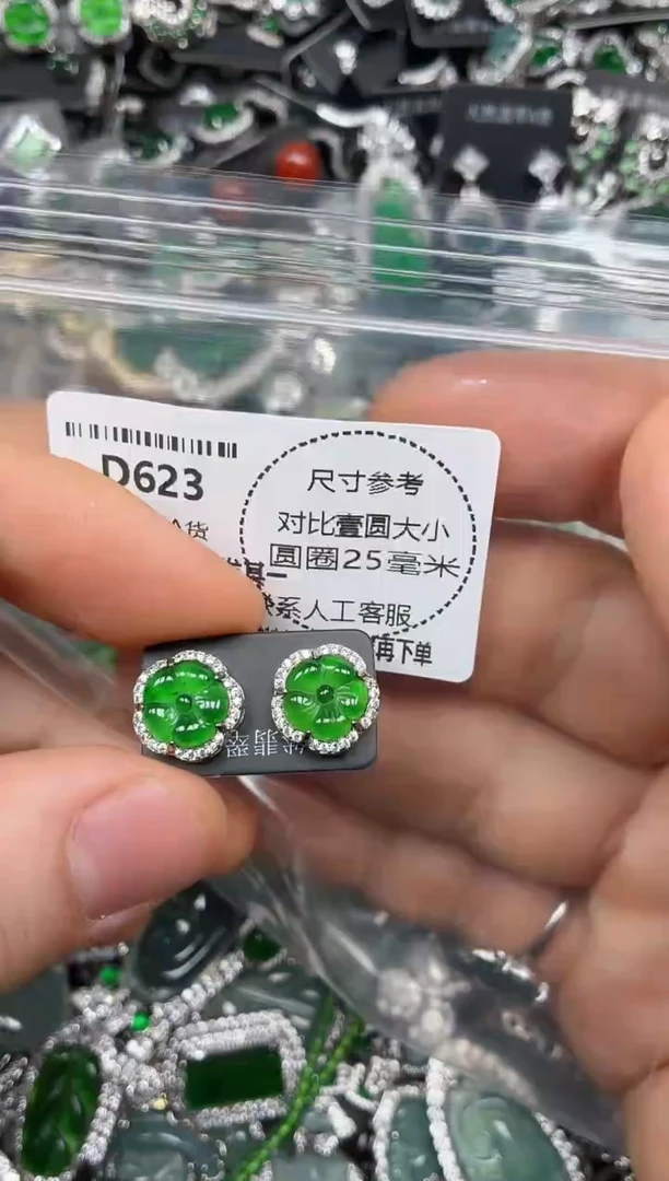 颈饰未镶嵌翡翠D623耳钉
