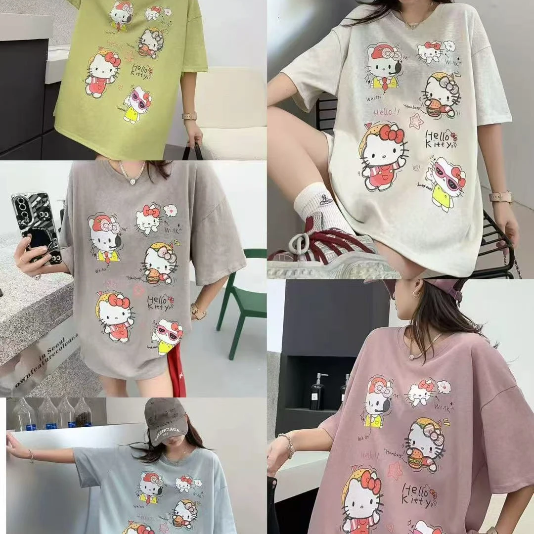 【彤彤同款】Katie猫雪花棉短袖T