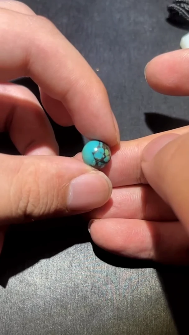 未镶嵌绿松石单珠B250926-992