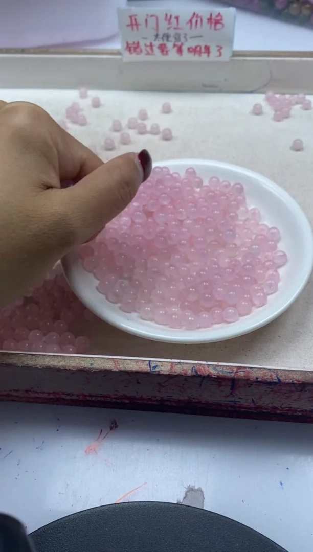 【闪购商品】水晶颈饰未镶嵌w934粉水晶6mm*50颗