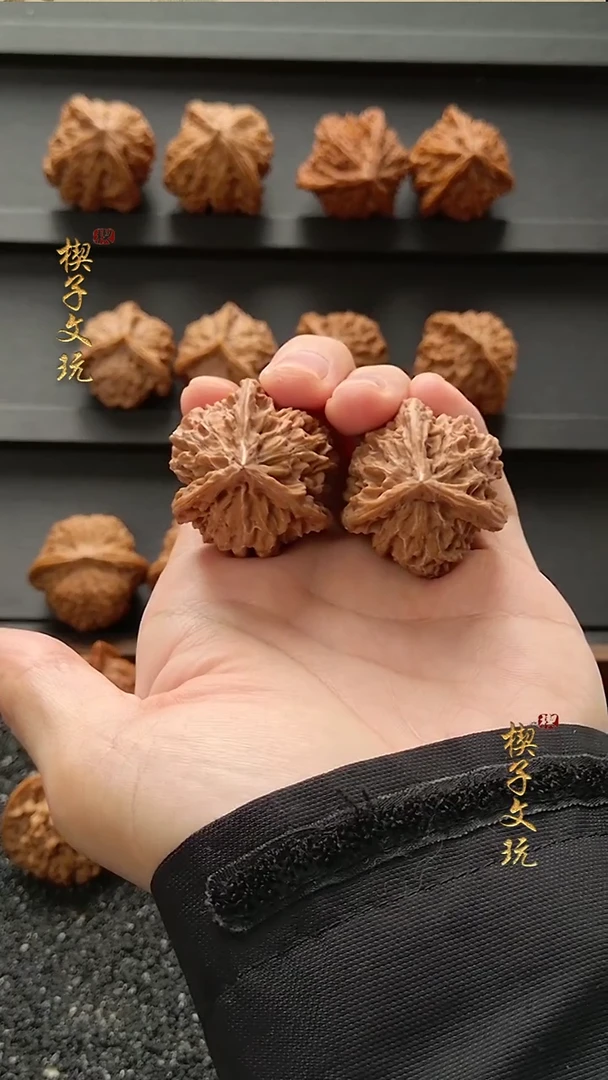 把件文玩核桃盘山三棱正奔转圈36 高39