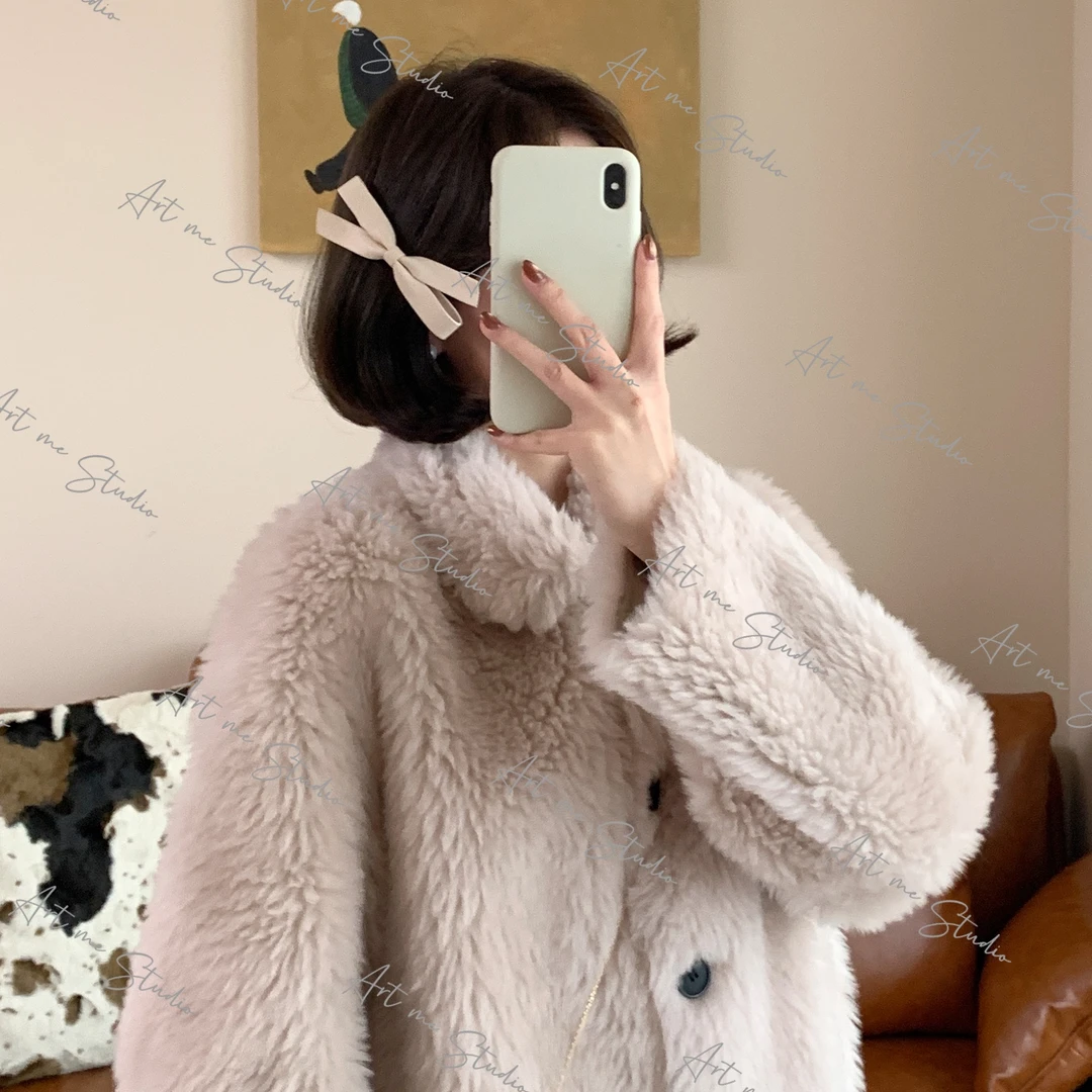 【ART ME】100绵羊毛单排扣翻领外套w24664