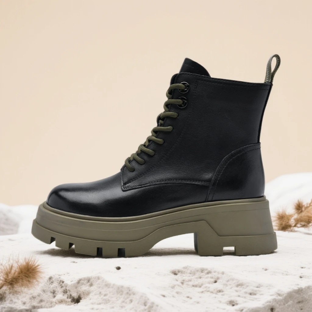 2025新款厚底百搭高颜值高帮圆头休闲马丁靴B1094B92872