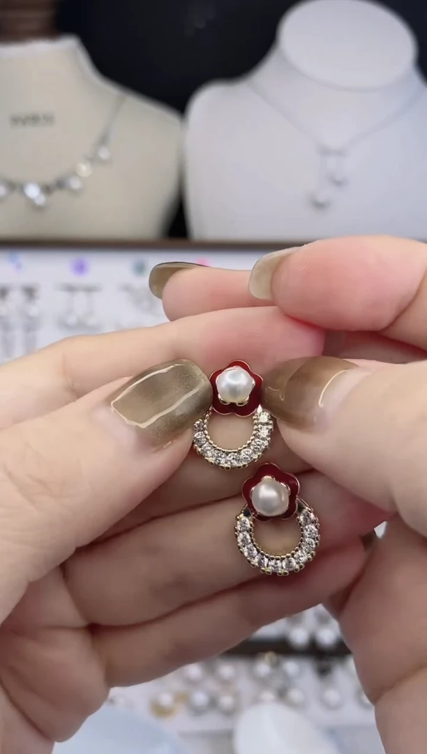 合金耳饰淡水珍珠9