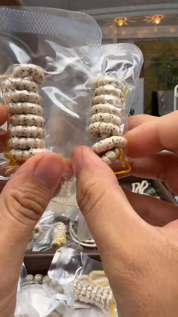 手串星月菩提石玉料骨瓷白大肠数星星卡6