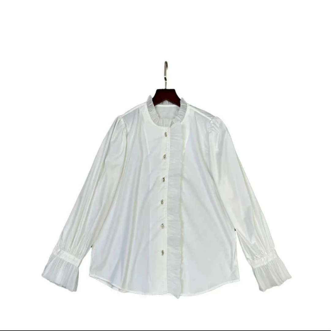 荷叶边衬衫气质百搭显瘦通勤风时尚女士