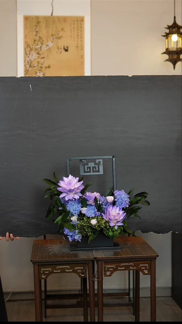 紫色花篮永生花299