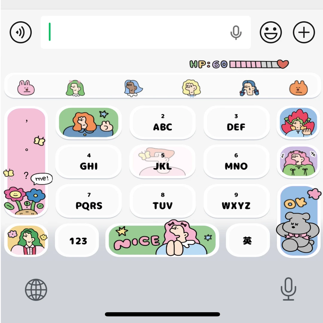 rainHapp＋壁纸/苹果安卓百度输入法皮肤可爱打字键盘外设白肚皮