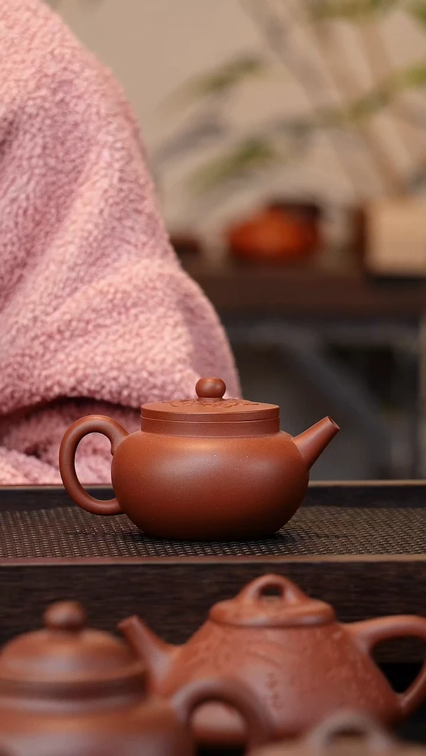 【闪购商品】紫砂茶壶菱花巨轮 160cc  红皮龙
