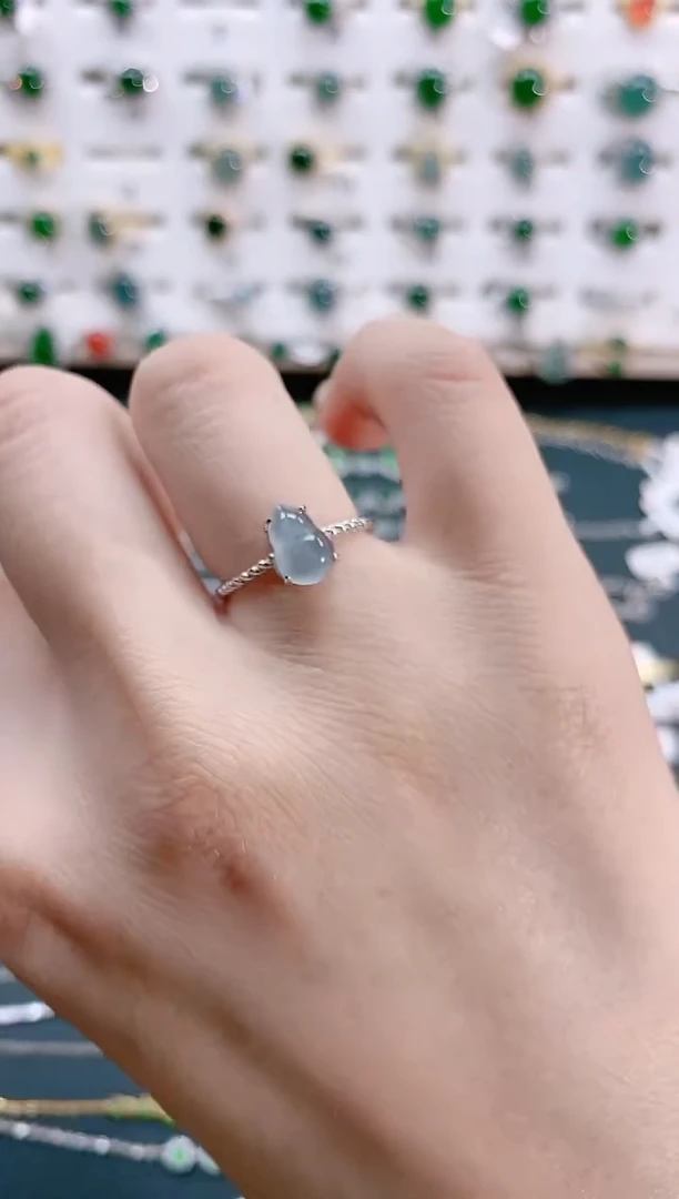 【闪购商品】翡翠戒指银S925镶嵌天然翡翠