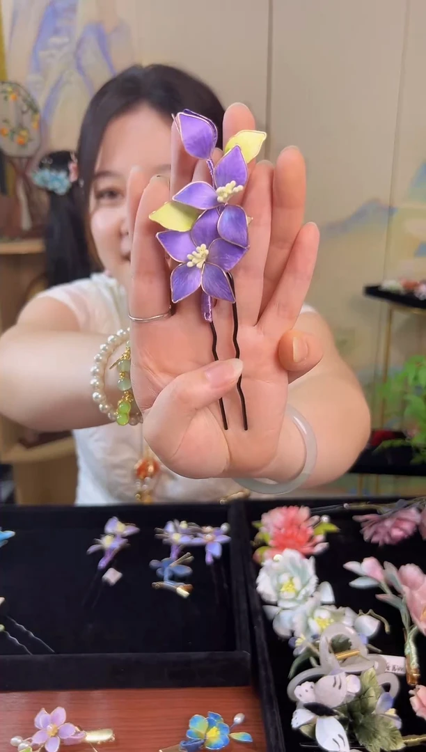 织绣非遗绒花纯手工